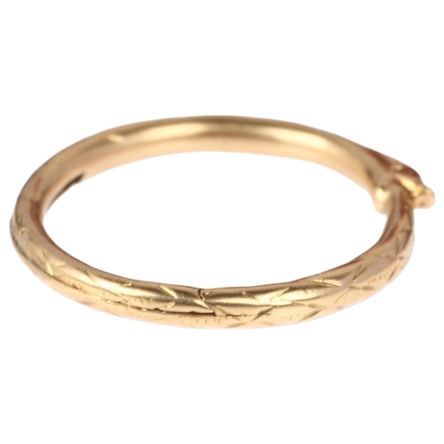 1103 - A 19th century ouroboros snake split charm ring, circa 1850, modelled as a snake devouring its own t... 