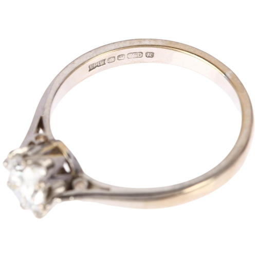 1146 - An 18ct white gold 0.65ct fracture filled solitaire diamond ring, maker EF Ltd, Sheffield 1991, claw... 