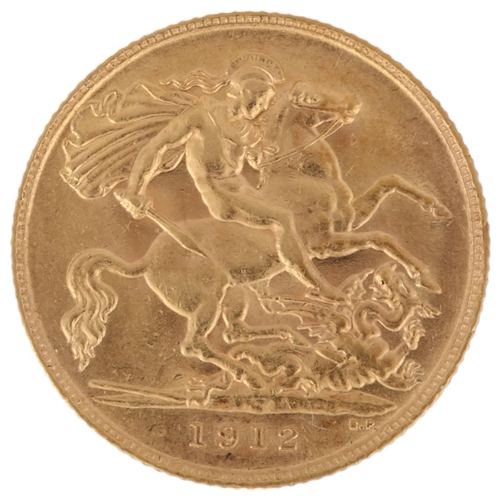 1156 - A George V 1912 gold half sovereign coin, 3.9g