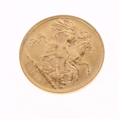 1156 - A George V 1912 gold half sovereign coin, 3.9g