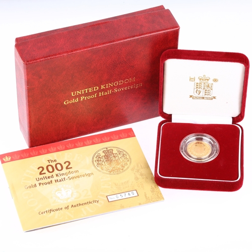 1158 - An Elizabeth II 2002 Golden Jubilee gold proof half sovereign coin, limited edition no. 5740 of 1050... 