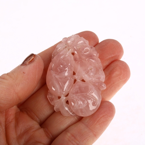 1174 - A Chinese rose quartz gourd fruit pendant, 47.2mm, 18.1g