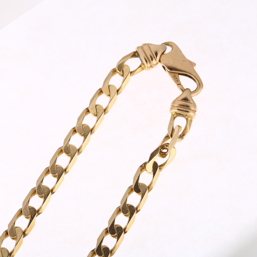 1201 - A 9ct gold flat curb link chain necklace, 55cm, 28g