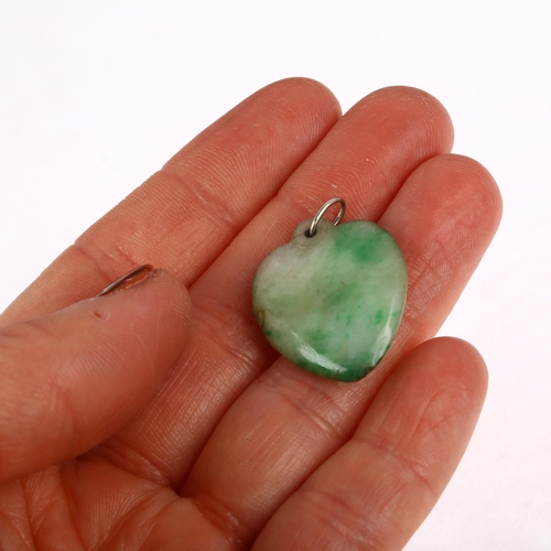 1222 - A Chinese jade heart pendant, 24.4mm, 4.4g