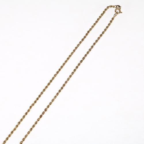 1225 - A late 20th century 9ct gold rope twist chain necklace, maker G Ltd, import London 1975, 50cm, 7.7g