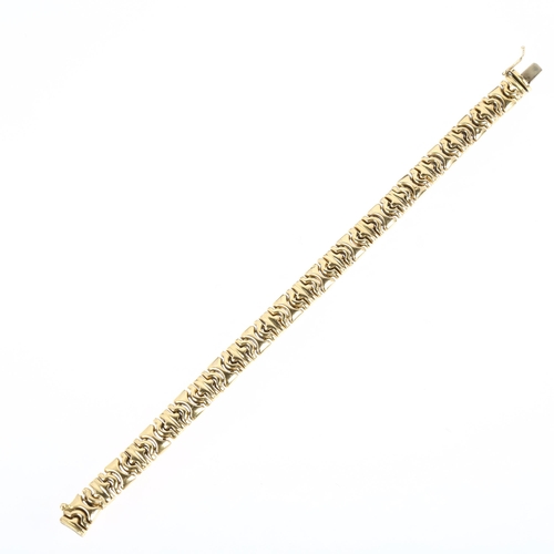 1263 - An Italian 18ct gold fancy link chain bracelet, 20cm, 24.3g