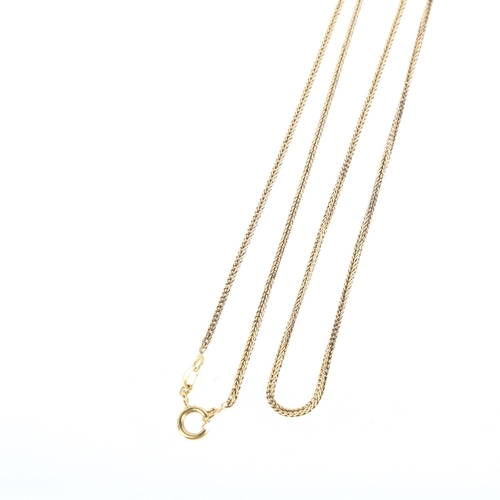 1264 - A Continental 18ct gold foxtail link chain necklace, 72cm, 10.5g