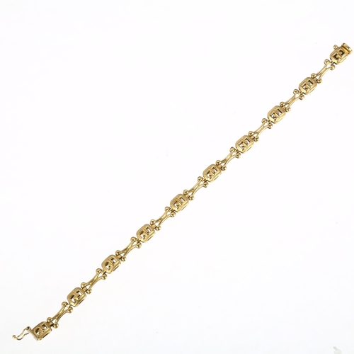 1282 - An Italian 18ct gold fancy link chain bracelet, 18cm, 10.1g