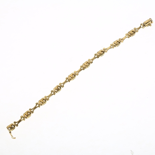 1282 - An Italian 18ct gold fancy link chain bracelet, 18cm, 10.1g