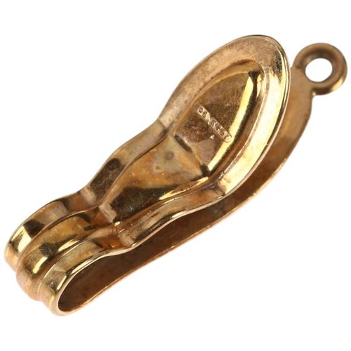 1304 - An early 20th century 9ct gold napkin holder, maker JG&S, 31.4mm, 3.3g