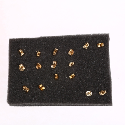 1364 - 8 pairs of 9ct gold earrings, including shell cameo examples