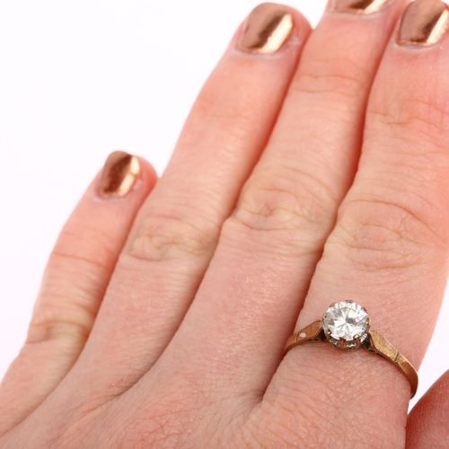 1368 - An 18ct gold solitaire diamond ring, and 2 x 9ct gold cubic zirconia rings, sizes L, M and O, 5.3g t... 