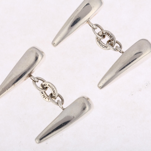 1433 - LINKS OF LONDON - a pair of heavy sterling silver peg cufflinks, 25.1mm, 29.9g