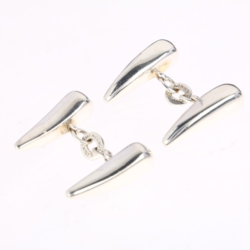 1433 - LINKS OF LONDON - a pair of heavy sterling silver peg cufflinks, 25.1mm, 29.9g