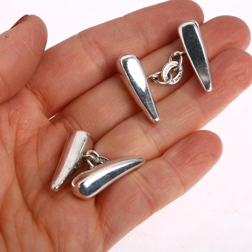 1433 - LINKS OF LONDON - a pair of heavy sterling silver peg cufflinks, 25.1mm, 29.9g