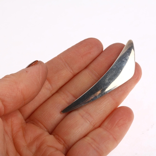 1445 - NIELS ERIK FROM - a Danish modernist sterling silver wing brooch, circa 1960s, 53.9mm, 5.1g