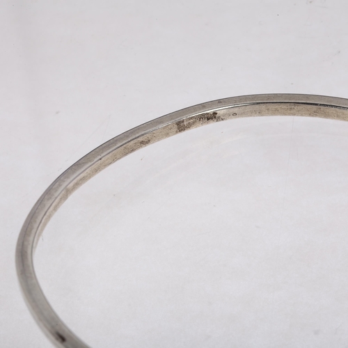 1447 - HANS HANSEN - an Art Deco Danish sterling silver torque bangle, band width 3mm, internal circumferen... 