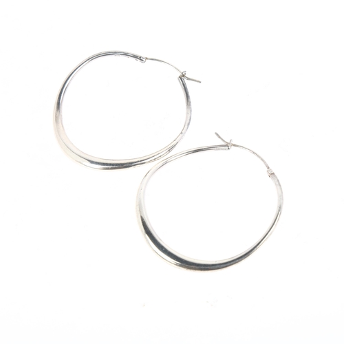 1493 - DINNY HALL - a pair of designer sterling silver hoop earrings, 42mm, 12.6g, with gift pouch