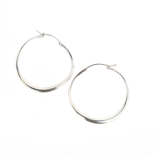 1493 - DINNY HALL - a pair of designer sterling silver hoop earrings, 42mm, 12.6g, with gift pouch