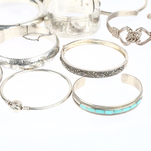 1528 - 15 silver bangles