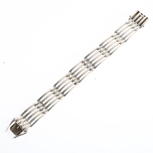 1536 - HENRY ANDERSEN-ROSKILDE - a Danish sterling silver gatelink bracelet, 18.5cm, 52.8g