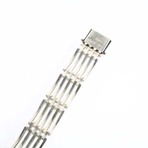 1536 - HENRY ANDERSEN-ROSKILDE - a Danish sterling silver gatelink bracelet, 18.5cm, 52.8g