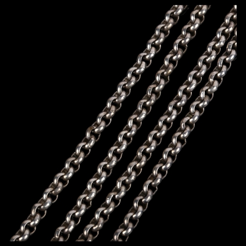 1540 - A late 20th century silver belcher link chain necklace, Sheffield 1979, 60cm, 41.4g