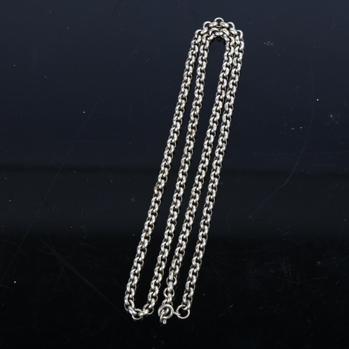 1540 - A late 20th century silver belcher link chain necklace, Sheffield 1979, 60cm, 41.4g