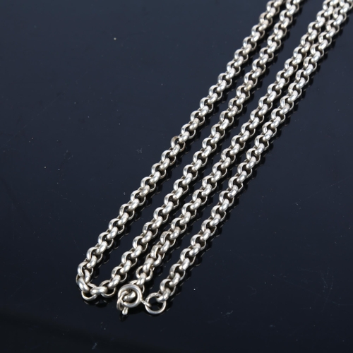 1540 - A late 20th century silver belcher link chain necklace, Sheffield 1979, 60cm, 41.4g