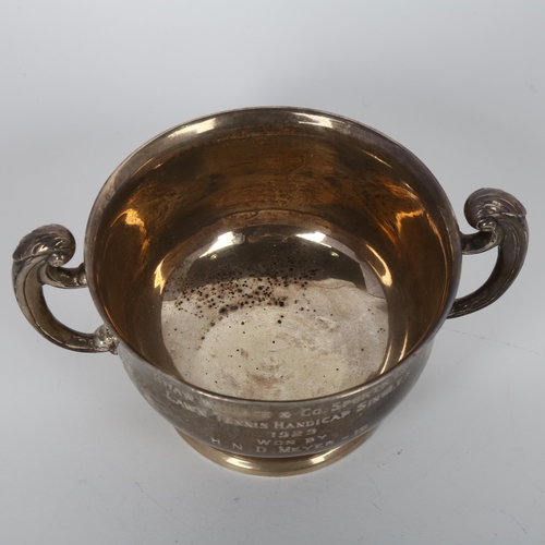 1640 - An early 20th century silver 2-handled trophy cup, maker G&Co, possibly Garrard, height 6.5cm, 9.5oz