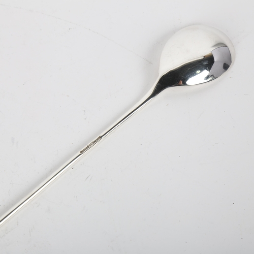 1666 - CARL M KOHR - a a Danish modernist sterling silver long-handled cocktail spoon, 34.5cm, 1.9oz