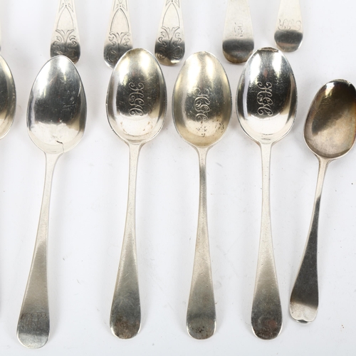 1675 - A quantity of silver teaspoons, maker's include Mappin & Webb, 6.5oz total