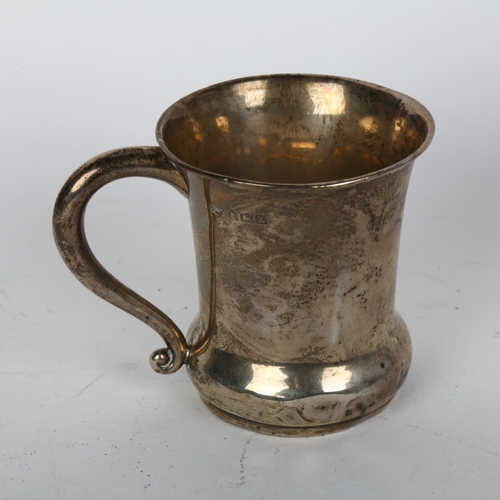 1699 - A George V silver thistle christening mug, Adie Brothers Ltd, Birmingham 1922, 7.5cm, 2.5oz