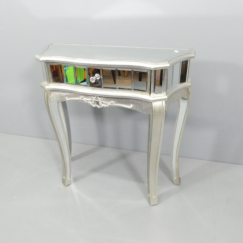 2150 - A modern continental style mirrored console table, with single drawer and raised on cabriole legs. 8... 