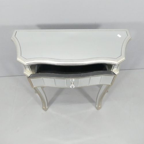 2150 - A modern continental style mirrored console table, with single drawer and raised on cabriole legs. 8... 