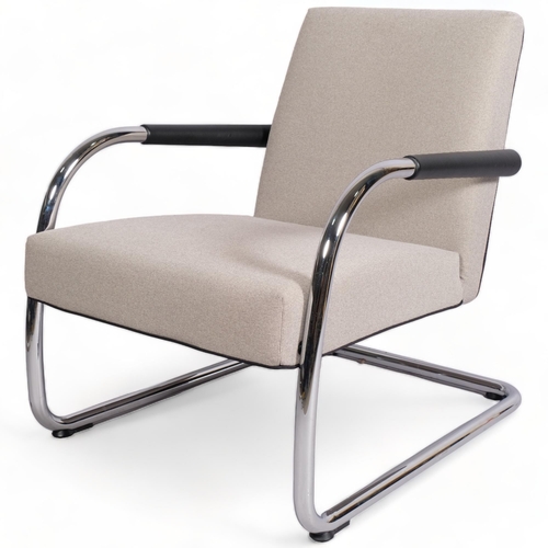 2070 - A Vitra Visalounge cantilever lounge chair by Antonio Citterio, the chrome plated steel frame with l... 