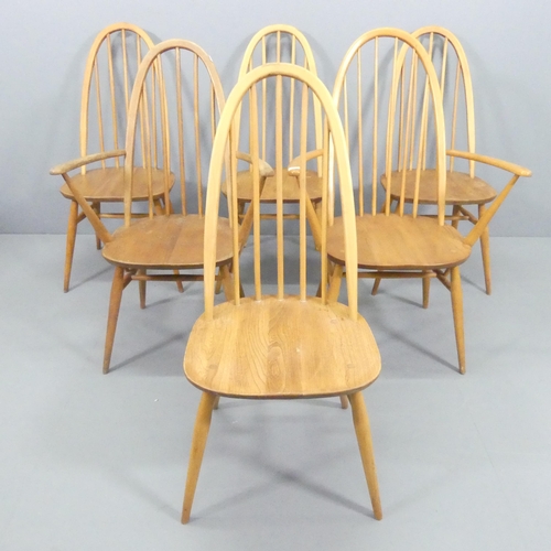 2075 - ERCOL - A set of six Quaker dining chairs (4+2).