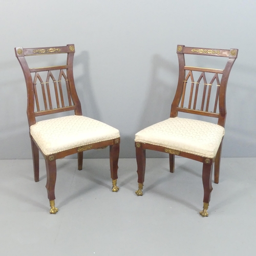 2161 - A pair of Spanish mahogany Esteilo Imperio chairs, by J. Suarez, Madrid, as used in the palace of th... 