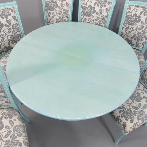 2175 - A contemporary continental style painted wooden draw-leaf dining table, 110 (opening to 150cm)x78x11... 