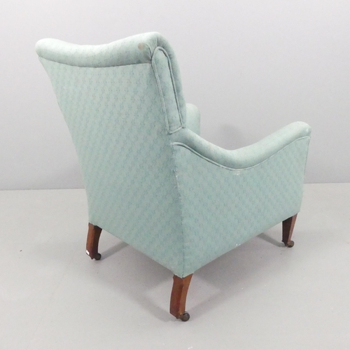 2216 - An Edwardian upholstered lounge chair. Overall 70x92x80cm, seat 46x35x50cm.