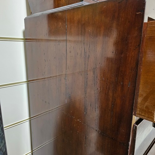 120 - Early 19th century mahogany secretaire library bookcase on chest, with strung lattice glazed doors, ... 