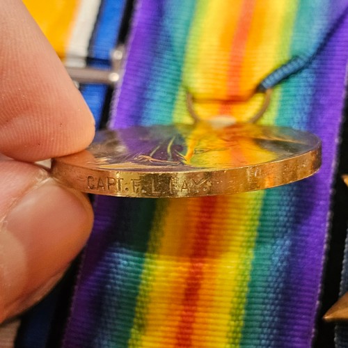 154 - A framed group of 9 Great War and Second War Service medals, including Military Cross awarded to F L... 