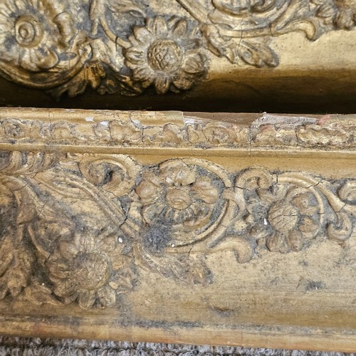 718 - 2 x 19th century gilt-gesso frames, inside measurements 65cm x 53cm (2)