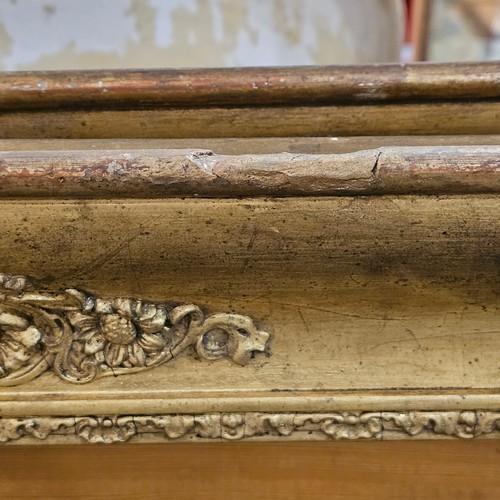 718 - 2 x 19th century gilt-gesso frames, inside measurements 65cm x 53cm (2)