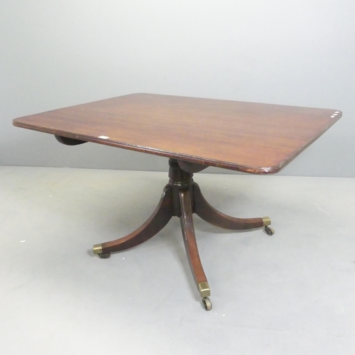 2524 - A 19th century mahogany rectangular tilt-top breakfast table, 127 x 71 x 94cm