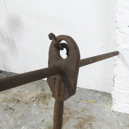 2590 - A galvanised metal Fisherman's anchor. Height 106cm.