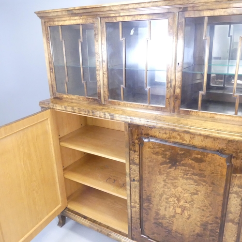 2644 - A Swedish grace period Art Deco two-section walnut-veneered sideboard in the manner of Carl Malmsten... 