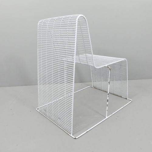 2089 - Shin and Tomoko Azumi, a post-modern pastel blue, coated wire frame chair from a very limited produc... 