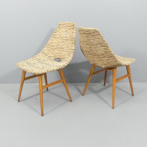 2094 - A set of four mid-century upholstered bent ply dining chairs, model Erika, 1961 by Judit Burian for ... 