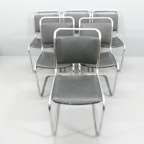 2099 - A set of six 1930s modernist tubular steel SP2 cantilever chairs by PEL, with leathercloth upholster... 